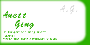 anett ging business card